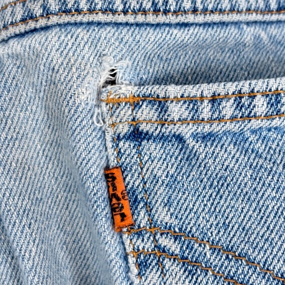 VTG 90s Little Levis Double Knee Jeans 4 Orange Tab Jogger Parachute Elastic - Picture 6 of 10